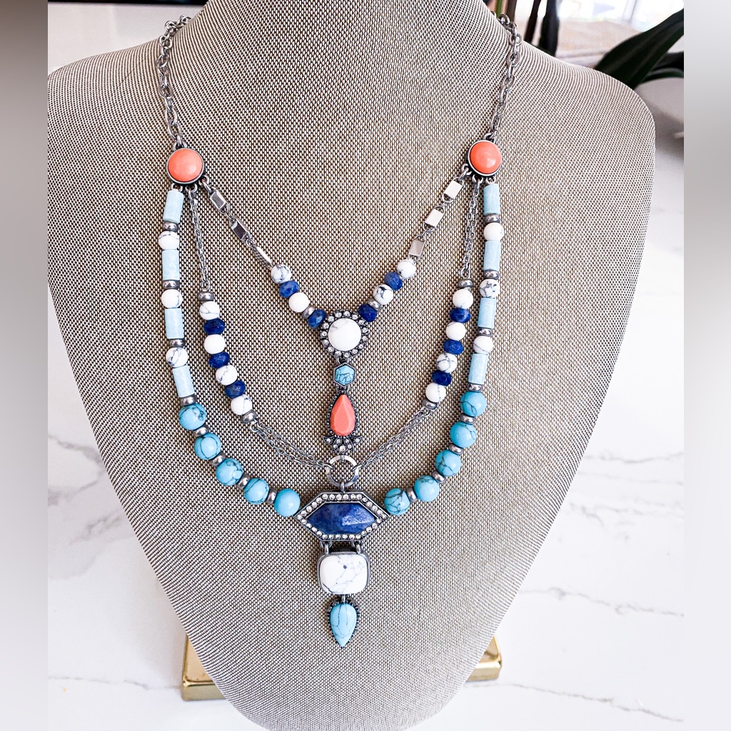 Turkish Delight Turquoise Bib Statement Necklace 25$